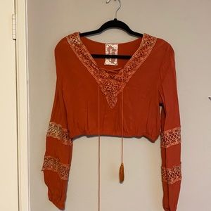 Sadie and Sage orange crop top